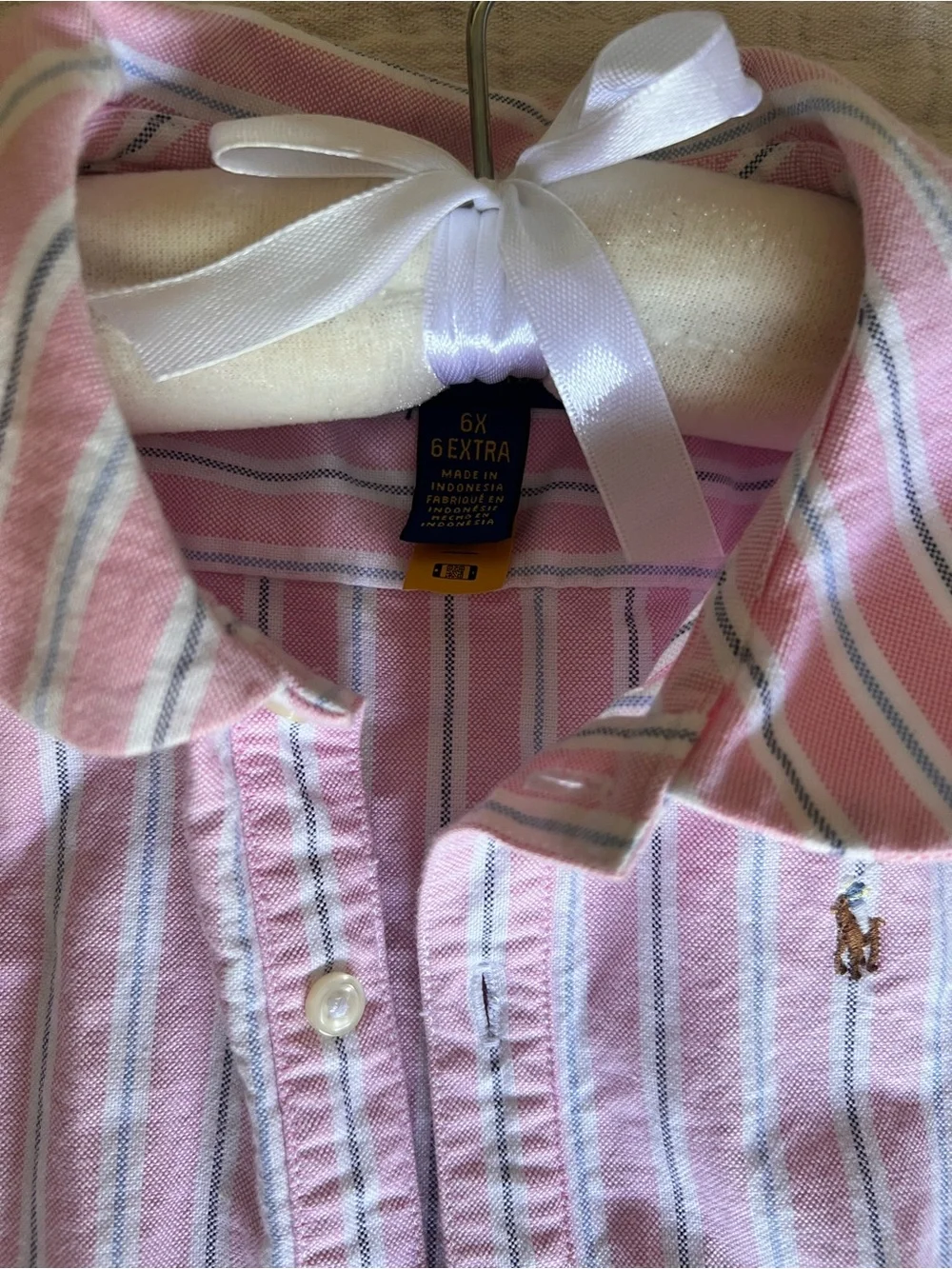 Ralph Lauren Pink and White Striped Sleeveless Cotton Dress